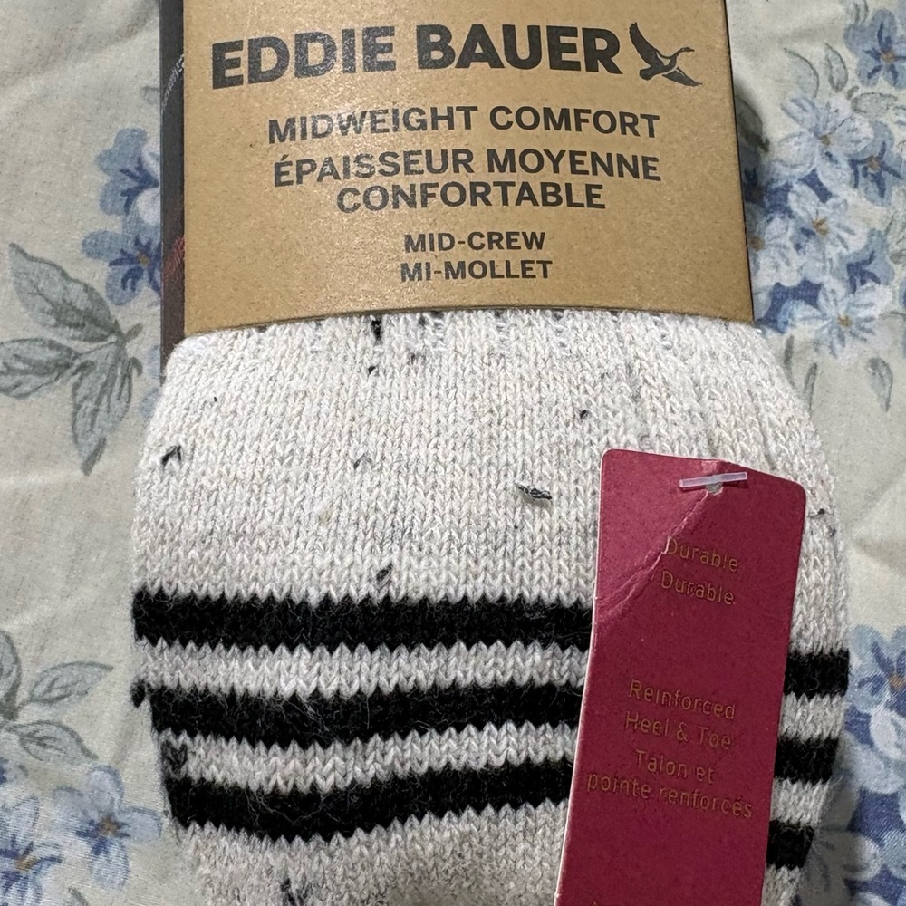 Eddie Bauer Midweight Comfort Men's Socks - 3 colors with Black Accents